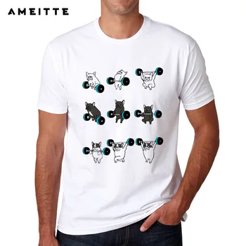 2019 Najnovšie Zábavné Frenchie Buldog Zdvíhacie T-Shirt pánske Zvieratá Cvičenie T Shirt Lete Lumbálna Pohode Muž Streetwear Tee Topy