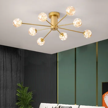 2021 Nordic Moderné LED Luster pre Obývacej Izby, Spálne, Hala Gypsophila sklenenú Guľu Stropné svietidlo na Čítanie Vnútorné Osvetlenie Zariadenie