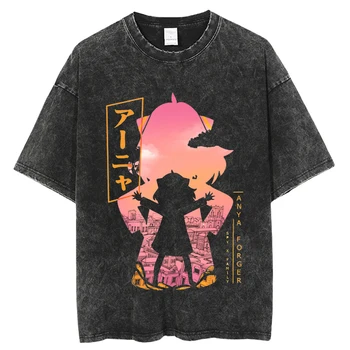 2023 Lete Bežné Anime SPY x FAMILYT T-Shirt Streetwear Vintage Umyté T Shirt Mužov Harajuku Bavlna Krátky Rukáv Tričko