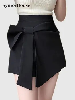 2023 Letné Čierne Šortky Sukne Ženy Vysoký Pás Kórejský Štýl Jednoduché Luky Šortky Dievčatá Faldas Mujer Moda