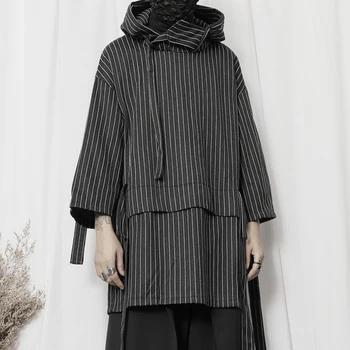 2023 nové pánske sedem-bod rukávom s kapucňou, Yamamoto štýl nika dizajne trend prekladané voľné kapucňou sveter