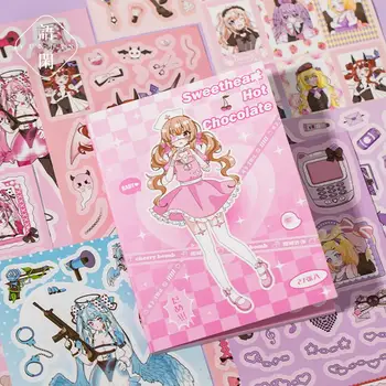 27 Listov Dievča DIY Nálepky Knihy Japonský Štýl Dievčatá Oblečenie Rozkošný DIY Príručka Dekorácie, Nálepky
