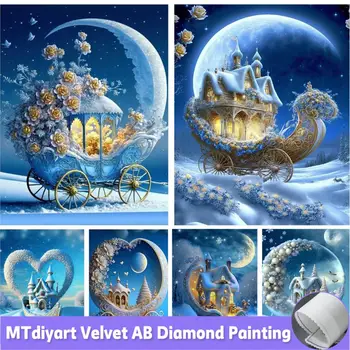 5D AB Diamond Maľovanie Garland Prepravu Plný Vŕtačky Výšivky Drahokamu Zimné Kvet Obrázky Mozaikové Umenie Velvet Plátno Dekor