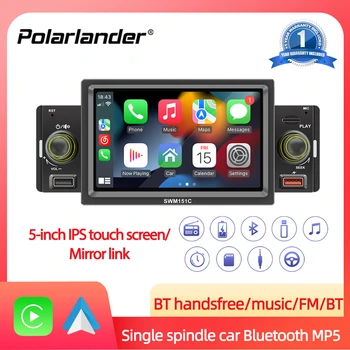 Autorádio Multimidia MP5 prehrávač FM Bluetooth 1 Din CarPlay/Android Auto IPS Dotykový Displej USB, SD TF 5 PALCOVÝ Hands-free Zrkadlo Odkaz