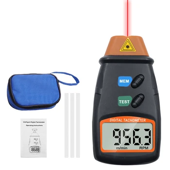 Digitálny Tachometer 2.5-99999RPM Non-kontakt Laser Rýchlosť Otáčania Meter s Látkové Taška pre Motory Fanúšikov práčka Automobilov