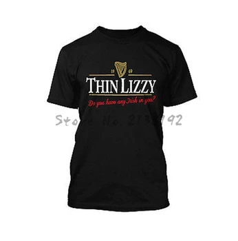 Doprava zadarmo Thin Lizzy vzor mens t tričko letné štýl bavlnené tričko pánske top tees čierne tričko euro veľkosť