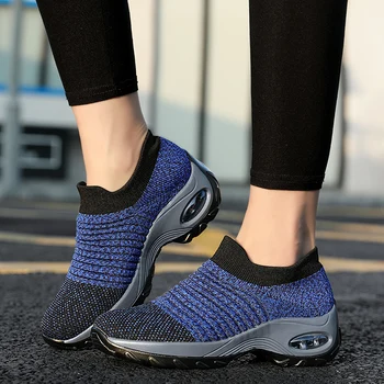 Jar Nové Dámske Non-Slip Tenisky Na Platforme Topánky Na Tenis Priedušný Oka Ponožky Bežné Zapatillas Mujer Pohodlné