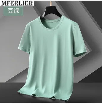 kvalitné letné mužov ice Priedušné tričko krátky rukáv jednoduché topy plus veľkosť 7XL 8XL 9XL pohodlné mäkké mferlier t-shirt