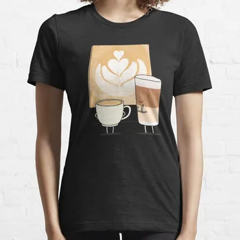 Latte art T-Shirt plus veľkosť topy topy ženy tričko ženy