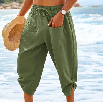 Letné pánske Plážové Šortky Muž Bežné Farbou Denne Streetwear Vonkajšie Koleno Dĺžke Krátke Nohavice