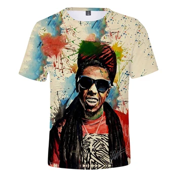 Lil Wayne 3D T-Shirt Muži/Ženy T-Shirts Lil Wayne Krátke Sleeve Tee Chlapci/Dievčatá Tshirt Lete Priedušná Tee Štýl Topy Nadrozmerné