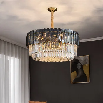 Lustre Nové Obývacia Izba Luxusné Stropné Svietidlo Crystal Lampa Jednoduché Moderné Lampy Atmosférických Kolo Spálňa Lampa Oválne Jedáleň