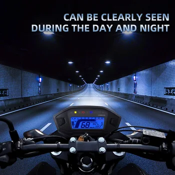 Moto Panel Digitálny Tachometer Rýchlomer Prístrojový Panel Motocykel LCD Display10000 ot / MIN pre 1-4 Valca 7 Farieb Upraviť