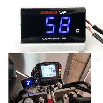 Motocykel Teplota Vody Rozchod Mini Temp Meter Nástroj Podsvietenie LED Displej Univerzálny Úprava Príslušenstvo