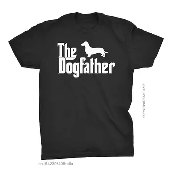 Na Dogfather - Jazvečík - Krstný Otec Weiner Psa T-Shirts Lete Mužov Vytlačené Na 100% Bavlna Tričká, Košele