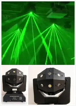 Neobmedzený otáčania pohyblivé hlavy lýra 16x3w rgbw + červený zelený laser magic ball led pohyblivé hlavy lúč dj stage dmx svetlo