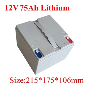 Nepremokavé 12v 75Ah Lítium-Iónové Batérie BMS 3S Li Ion pre Karavany Skúter Invertor Monitorovacích Zariadení +10A Nabíjačky