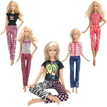 NK 5 Nastaviť Mix Bábika Bežné Osviežujúci Nohavice Denne Ušľachtilý Oblečenie Top Módne Oblečenie Pre Barbie, Doplnky Bábika Najlepšie Dievča Darček
