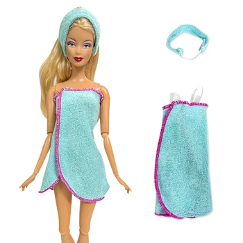 NK Úradný 1 Sada Bábika Kúpeľňa Špeciálne osuška Modrý Popruh Viacúčelový osuška Štýl Šaty Pre Bábiku Barbie hračka accessorie