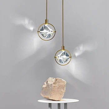 Nordic Moderné Crystal Malé Droplight, Spálne, Jedáleň, Bar Model Izba Tvorivé Nočná Lampa