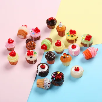 Nové 10PCS Roztomilý Imitácia Ice Cream Cake domček pre bábiky Miniatúrne Dezert Potravín pre Barbies Blyth Bábika Housep Kuchynské Doplnky