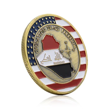 Operácia Iracká Sloboda Coppery Mince Saint George Pamätná Medaila Retro Mince Dekorácie