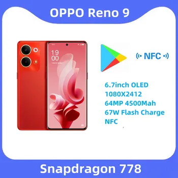Originál Nové Úradný OPPO Reno 9 5G Chytrý Telefón Snapdragon 778 6.7 palcový OLED 1080X2412 64MP 4500Mah 67W Flash Poplatok NFC
