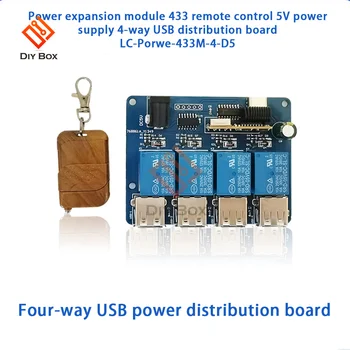 Power Expansion Module 433 Diaľkové Ovládanie 5V Napájanie, 4-pásmový USB rozvodnej Dosky, Napájanie Hub