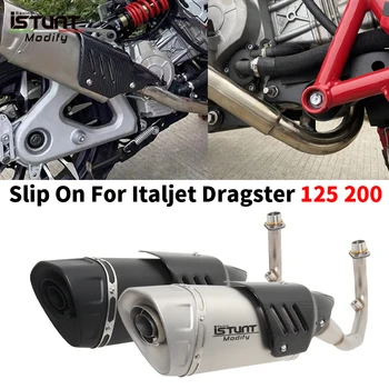 Pre ITALJET Dragster 125 200 Motocykel Výfukových Uniknúť Celý Systém Zmeniť Šál S Vymeniteľné DB Vrah Prednej Polovici Prepojenie Potrubia