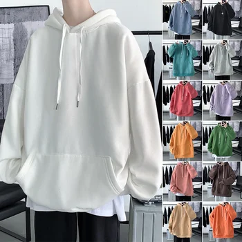 Privathinker jednofarebné pánske Základné Hoodies Móda Jeseň Roku 2023 Nové Pulóvre Bežné Unisex kórejské Oblečenie Muž Mikina