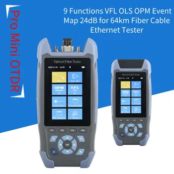 Pro Mini OTDR Optického Reflektometra 980rev s 9 Funkciami VFL OLS OPM Prípade Mapu 24dB pre 64km optického Kábla Ethernet Tester