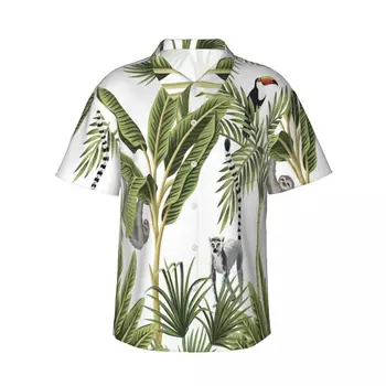 Pánske krátke rukávy Exotické Botanická Jungle tričko bežné beach oblečenie osobnosti topy