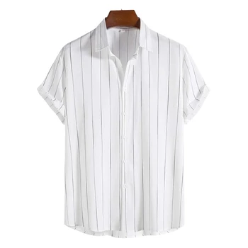 Pánske prekladané bežné tričko minimalistický vytlačené Havajskej pláži oblečenie dovolenku najvyššie venkovní mužov street oblečenie, krátke rukávy