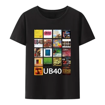 Retro Ub40 Britskej Reggae Pop Kapela Print T Shirt Muži Ženy Krátky Rukáv Voľné Priedušná Topy Hip-hop Módy Lumbálna Streetwear