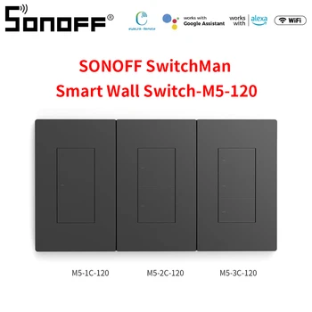 SONOFF M5 Výhybkár Smart vypínač 120 Typ Hlasové Ovládanie 1/2/3 Gang vypínač Tlačidlo Prepínač Pre eWeLink Domovská stránka Google