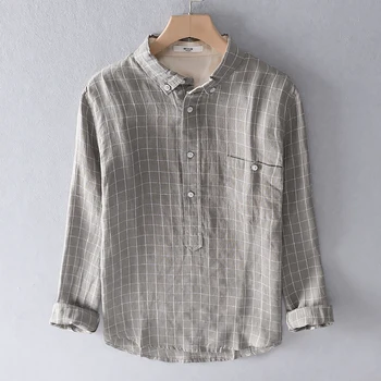 Suehaiwe štýl Talianska značka kockované košele mužov čistá bielizeň jarné a letné košele pre mužov, ležérne, pohodlné tričko pánske overhemd