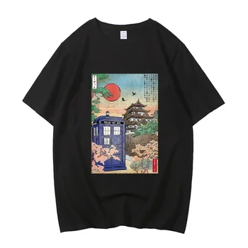 Ukiyoe Japonskej Kultúry Vysoko Kvalitnej Bavlny EÚ veľkosť top harajuku manga zábavné mužov tričko Japonský manga streetwear muž oblečenie