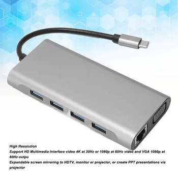 USB C Hub 11 v 1 HD Multimediálne Rozhranie VGA PD 5Gbps Prenos Dokovacej Stanice pre Notebooky hot