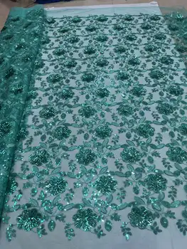 Zelená Afriky 3D Flitre Čipky Textílie 2023 Najnovšej francúzskej Nigérijský Výšivky Oka Textílie, Čipky Pre Svadobné Party Šaty, Šitie