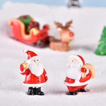 Mini Živice Vianočné Dekorácie Santa Claus Snehuliak Strom Micro Krajiny Model DIY Miniatúrne Záhradné Figúrky Domáce Dekorácie