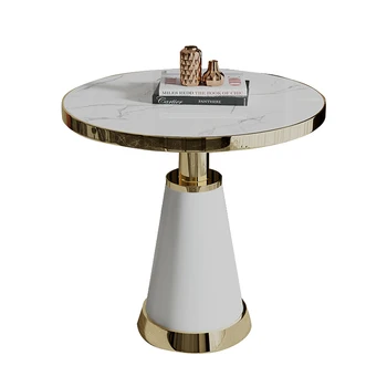 XL Svetlo Luxusné Kamenné Dosky Rokovania Stôl a Stoličky Zmes Malý okrúhly Stôl Voľný čas Recepcia Business Tabuľka